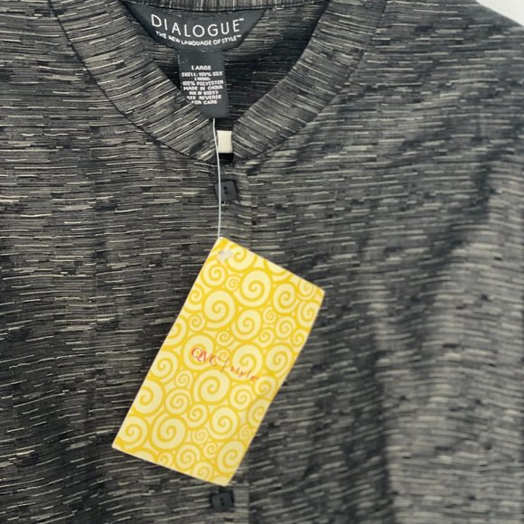 QVC Dialogue Textured Silk Mandarin Collar Duster - Picture 4 of 5